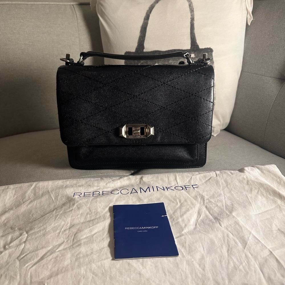 Rebecca Minkoff Elegant Black Quilted Shoulder Bag - dust bag included